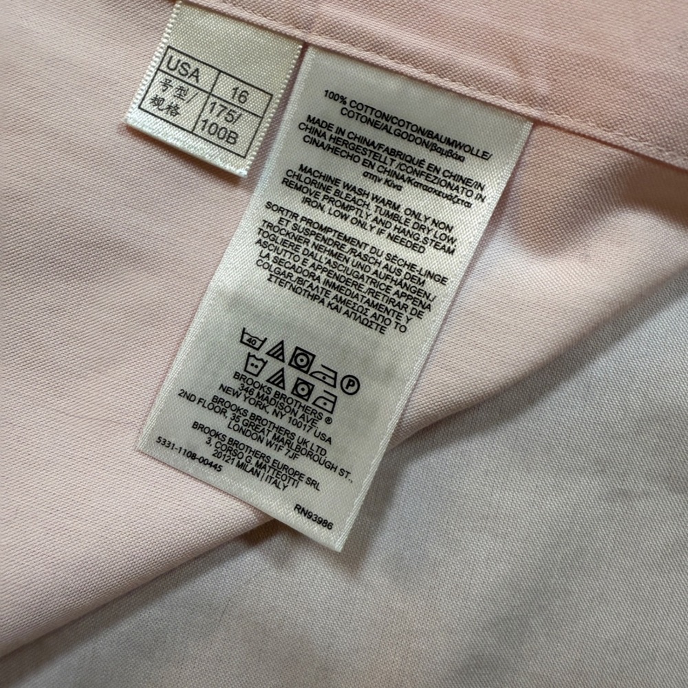 Brooks Brothers Regent Fit Pink Blue‎ Gingham Non Iron Dress Shirts Lot 16 2/3 - Picture 12 of 15